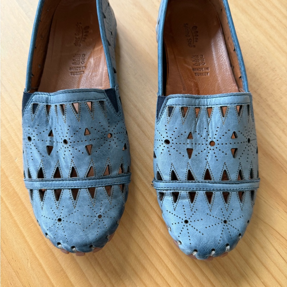 Spring Step Women’s Sz 38 / US 7.5 Fusaro Leather Loafer Shoes in Blue - Picture 3 of 7